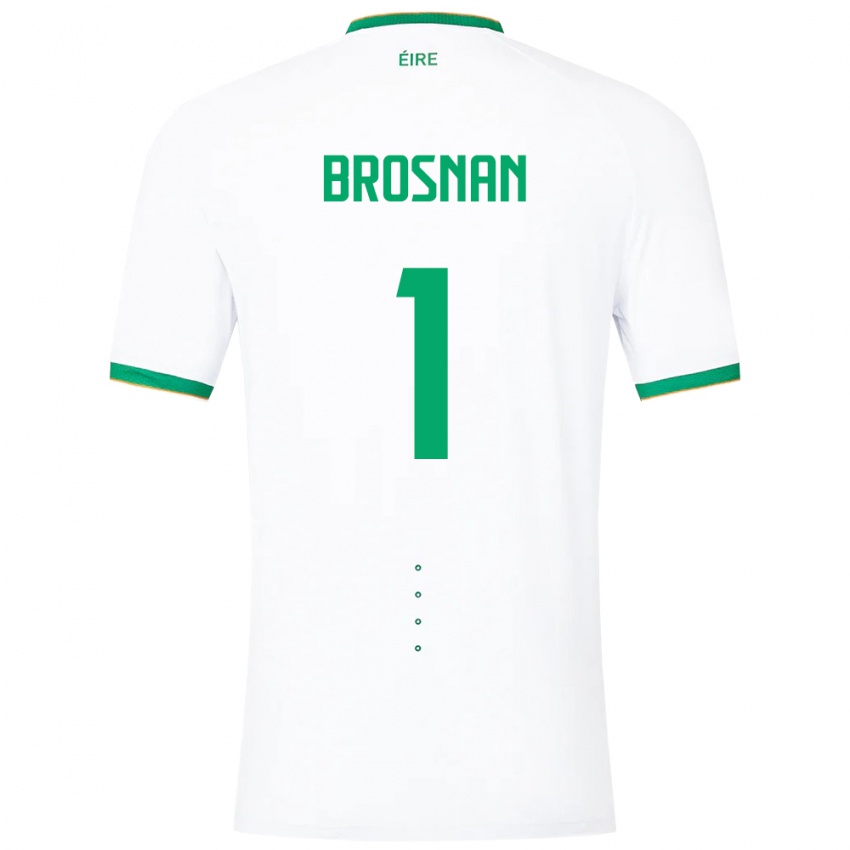 Hombre Camiseta Irlanda Courtney Brosnan #1 Blanco 2ª Equipación 24-26 La Camisa Chile