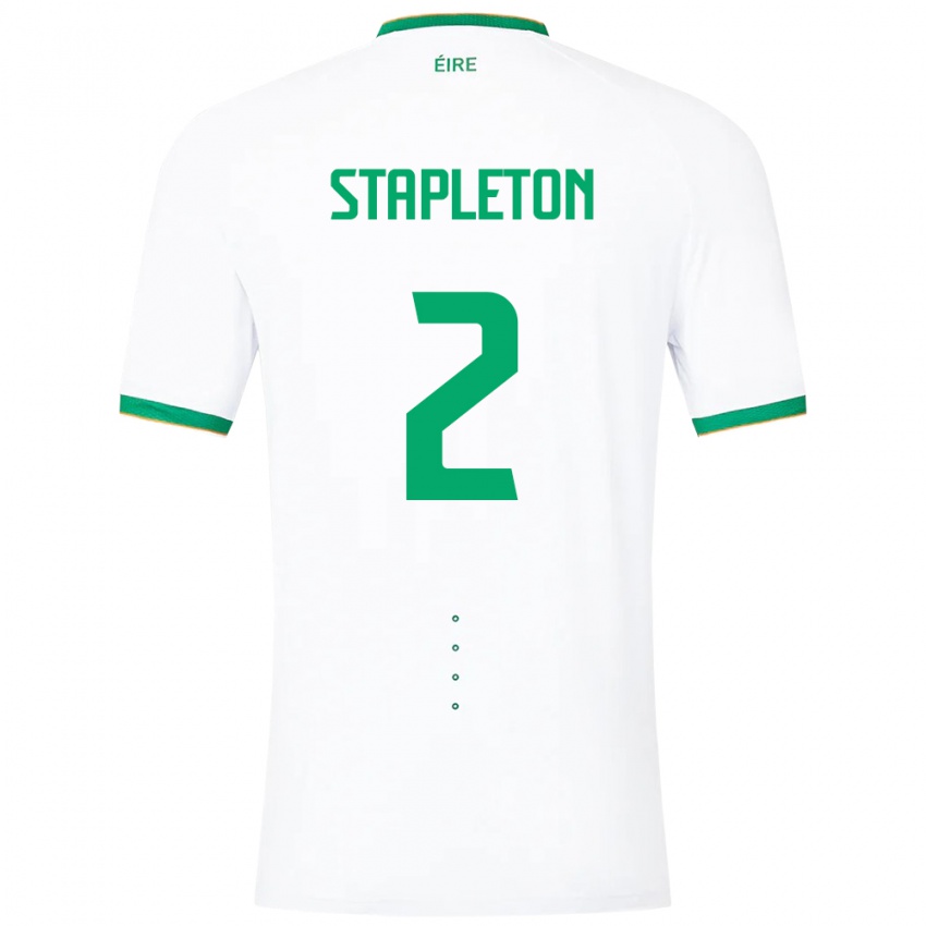 Hombre Camiseta Irlanda Jessie Stapleton #2 Blanco 2ª Equipación 24-26 La Camisa Chile