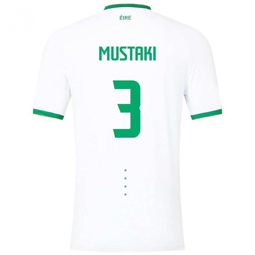 Hombre Camiseta Irlanda Chloe Mustaki #3 Blanco 2ª Equipación 24-26 La Camisa Chile