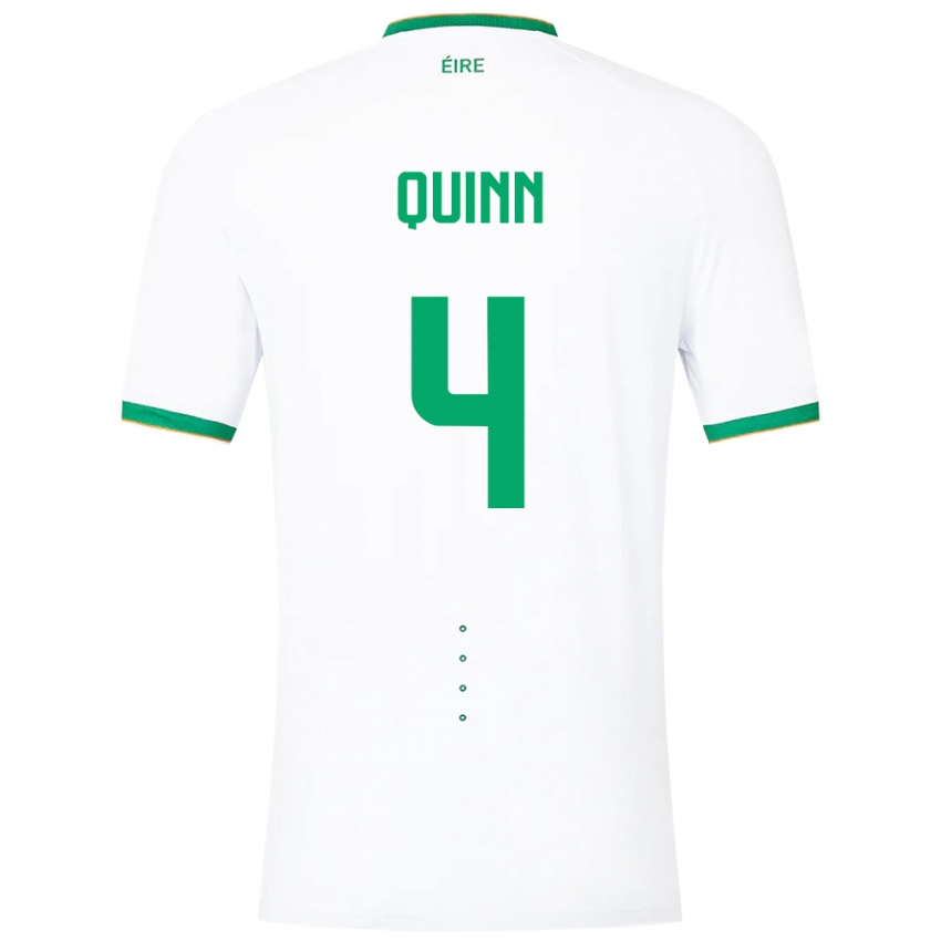 Hombre Camiseta Irlanda Louise Quinn #4 Blanco 2ª Equipación 24-26 La Camisa Chile