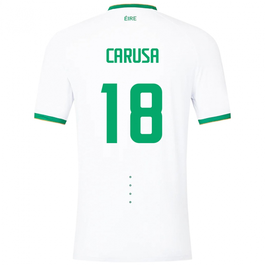 Hombre Camiseta Irlanda Kyra Carusa #18 Blanco 2ª Equipación 24-26 La Camisa Chile