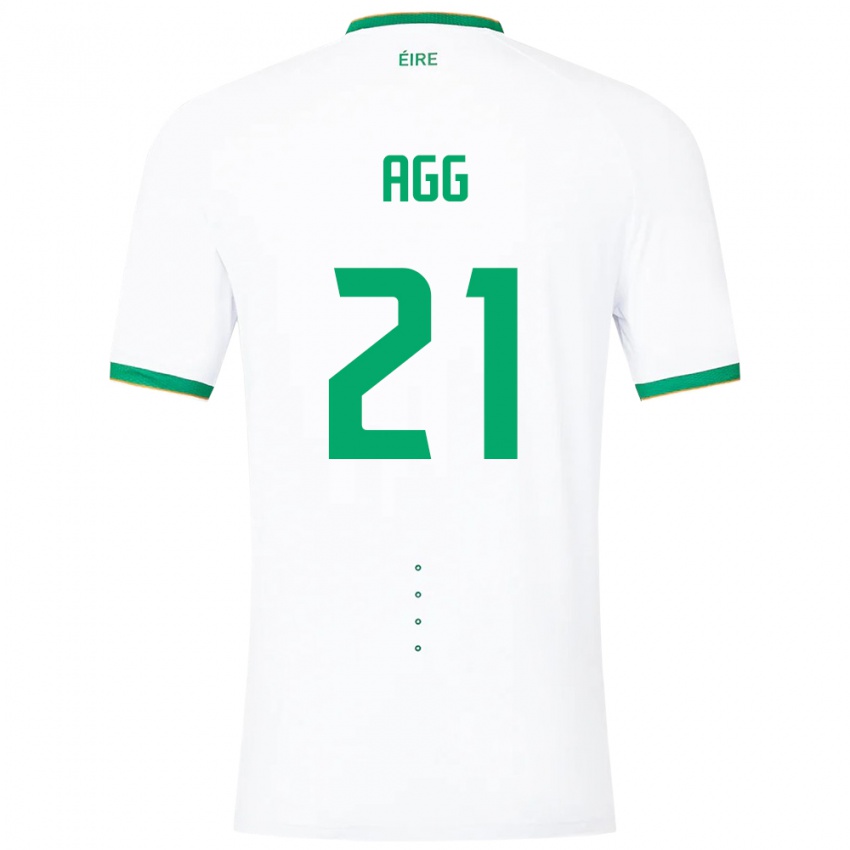 Hombre Camiseta Irlanda Lily Agg #21 Blanco 2ª Equipación 24-26 La Camisa Chile