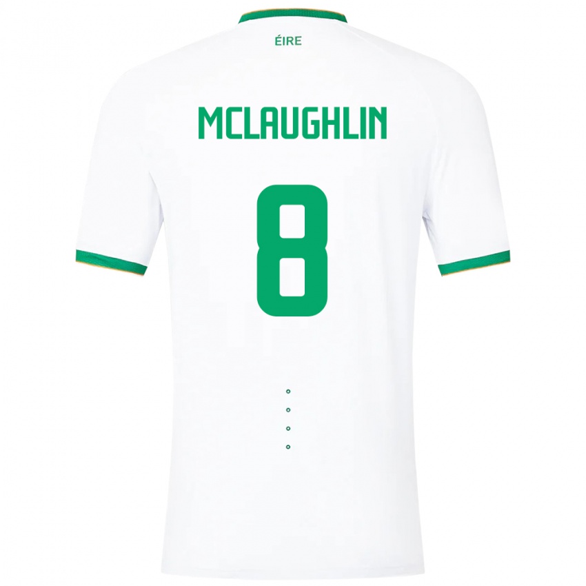 Hombre Camiseta Irlanda Roma Mclaughlin #8 Blanco 2ª Equipación 24-26 La Camisa Chile