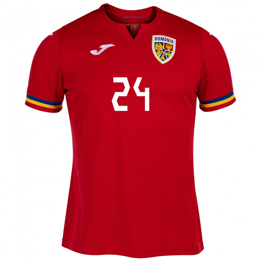 Hombre Camiseta Rumania Mădălina Tătar #24 Rojo 2ª Equipación 24-26 La Camisa Chile