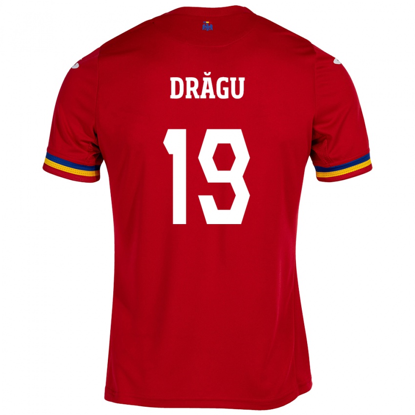 Hombre Camiseta Rumania Denis Drăguş #19 Rojo 2ª Equipación 24-26 La Camisa Chile