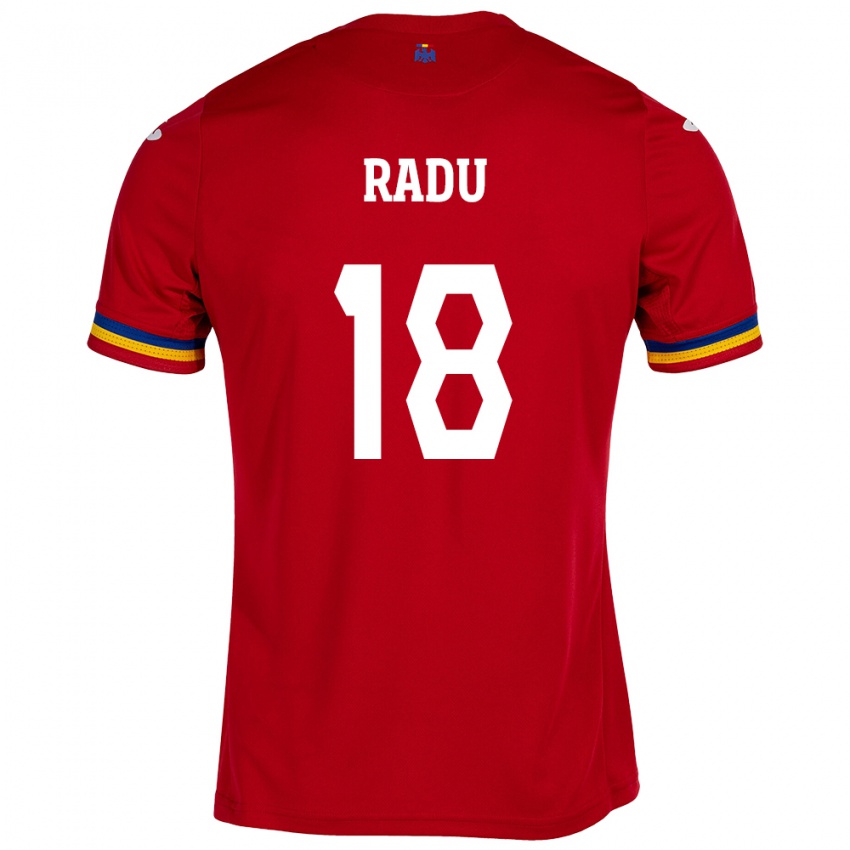 Hombre Camiseta Rumania Denis Radu #18 Rojo 2ª Equipación 24-26 La Camisa Chile