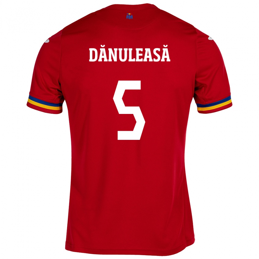 Hombre Camiseta Rumania Gabriel Dănuleasă #5 Rojo 2ª Equipación 24-26 La Camisa Chile