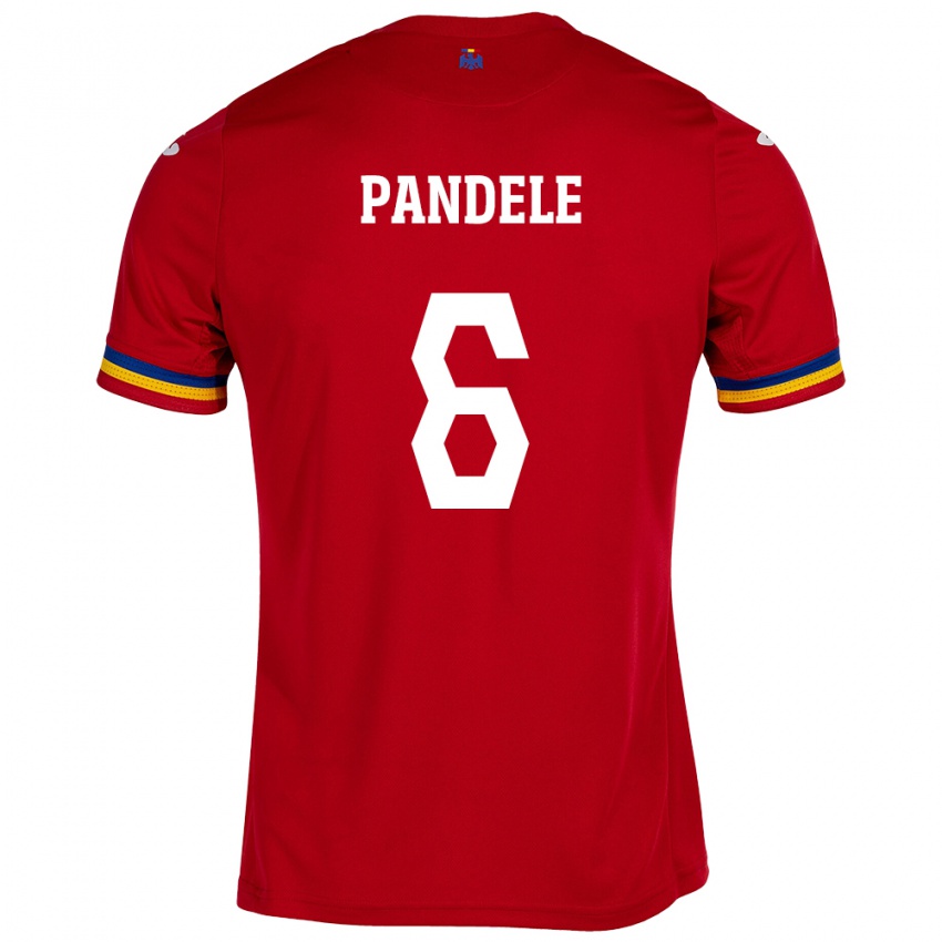 Hombre Camiseta Rumania Andrei Pandele #6 Rojo 2ª Equipación 24-26 La Camisa Chile