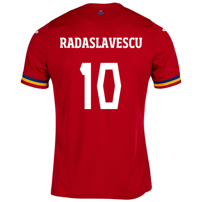 Hombre Camiseta Rumania Eduard Radaslavescu #10 Rojo 2ª Equipación 24-26 La Camisa Chile