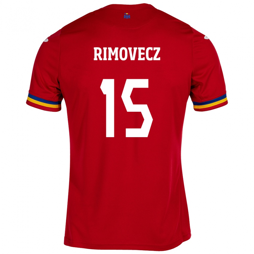 Hombre Camiseta Rumania Sergiu Rimovecz #15 Rojo 2ª Equipación 24-26 La Camisa Chile