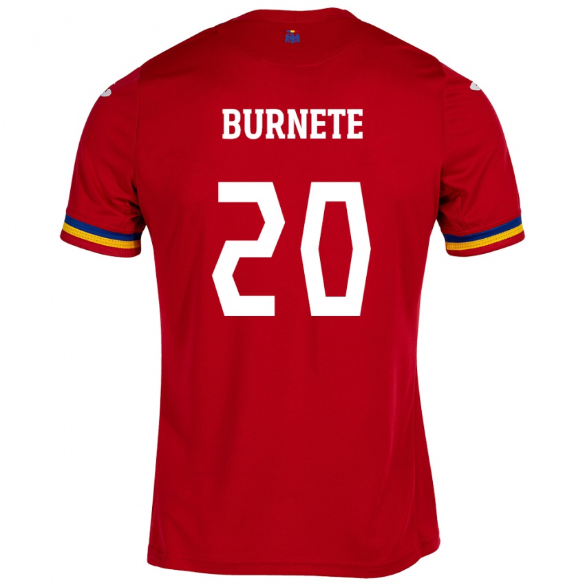 Hombre Camiseta Rumania Rareș Burnete #20 Rojo 2ª Equipación 24-26 La Camisa Chile