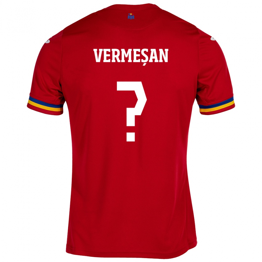 Hombre Camiseta Rumania Ioan Vermeșan #0 Rojo 2ª Equipación 24-26 La Camisa Chile