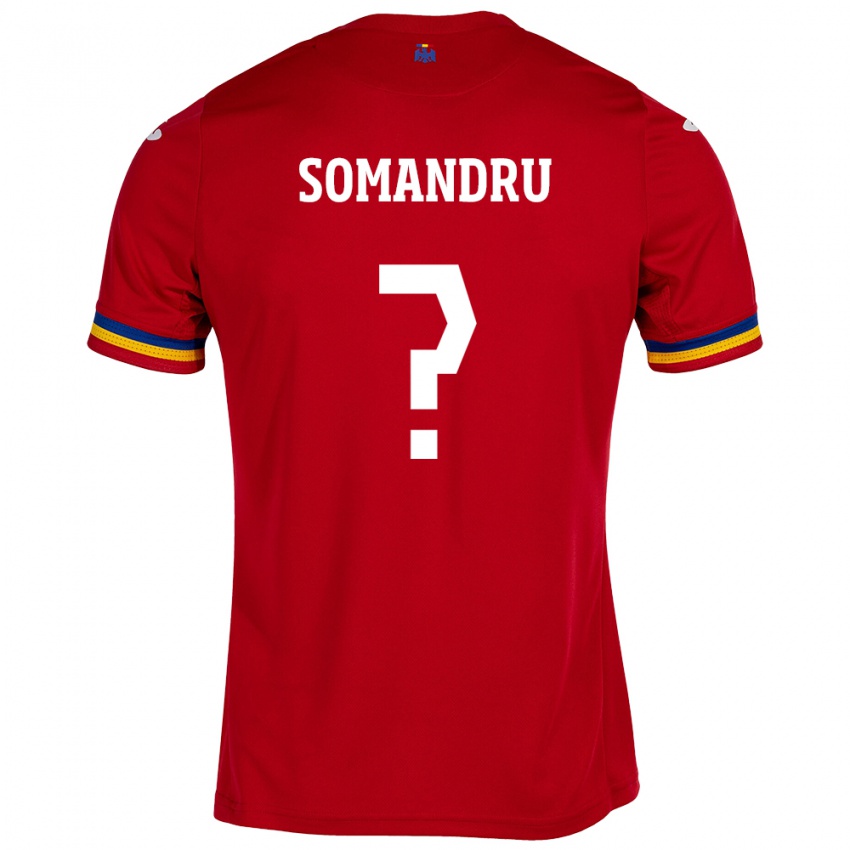 Hombre Camiseta Rumania Eric Somandru #0 Rojo 2ª Equipación 24-26 La Camisa Chile