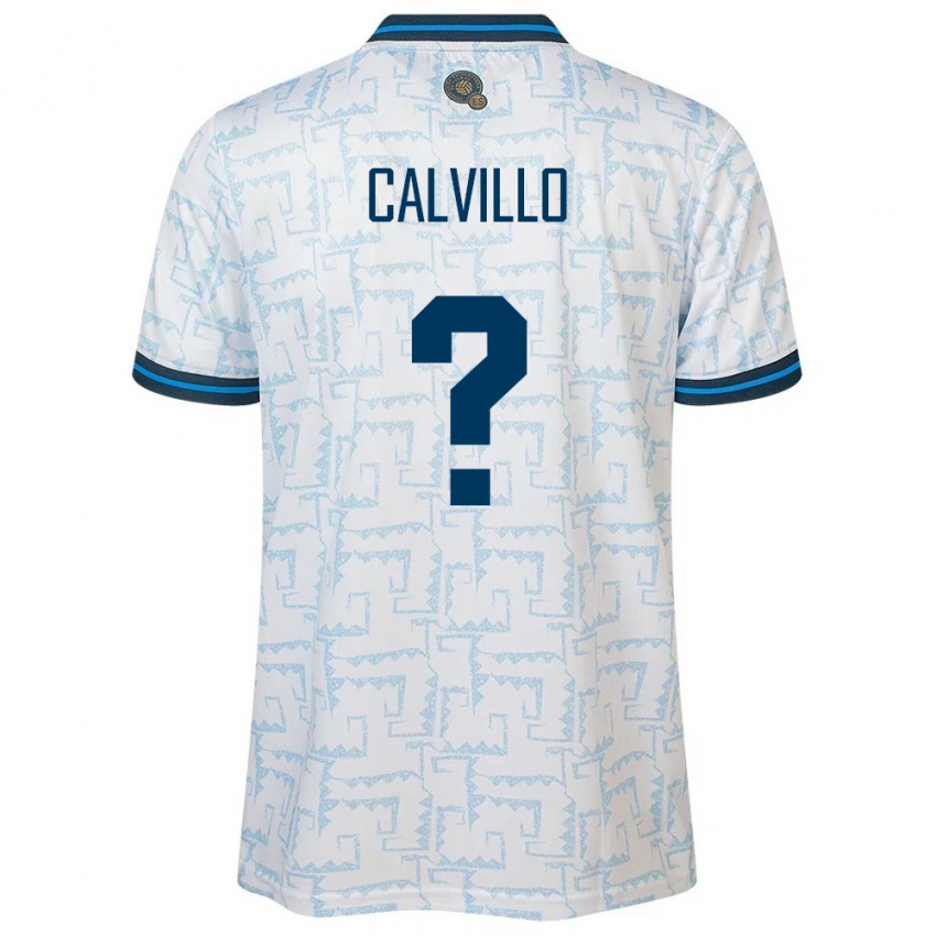 Hombre Camiseta El Salvador Eric Calvillo #0 Blanco 2ª Equipación 24-26 La Camisa Chile