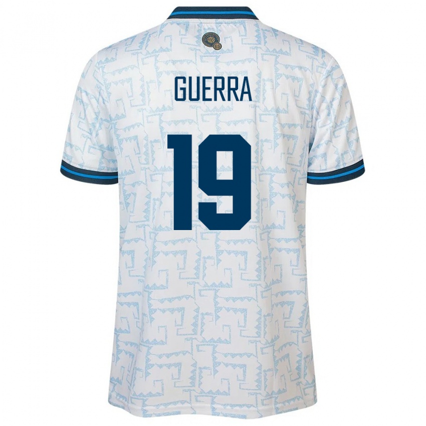 Hombre Camiseta El Salvador Steven Guerra #19 Blanco 2ª Equipación 24-26 La Camisa Chile