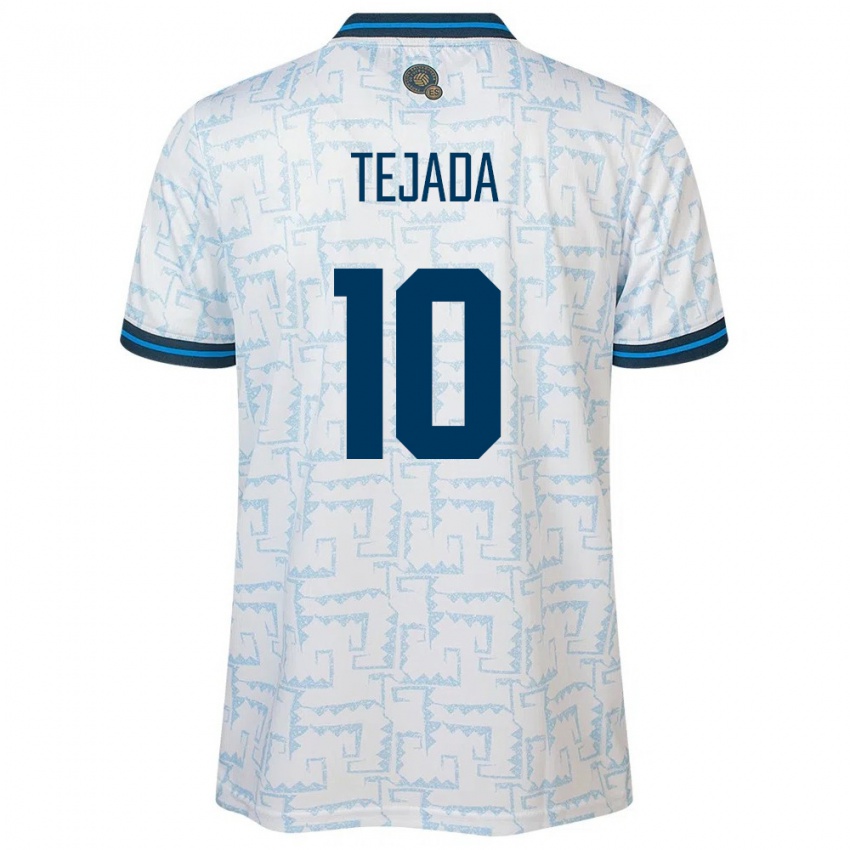 Hombre Camiseta El Salvador Rafael Tejada #10 Blanco 2ª Equipación 24-26 La Camisa Chile