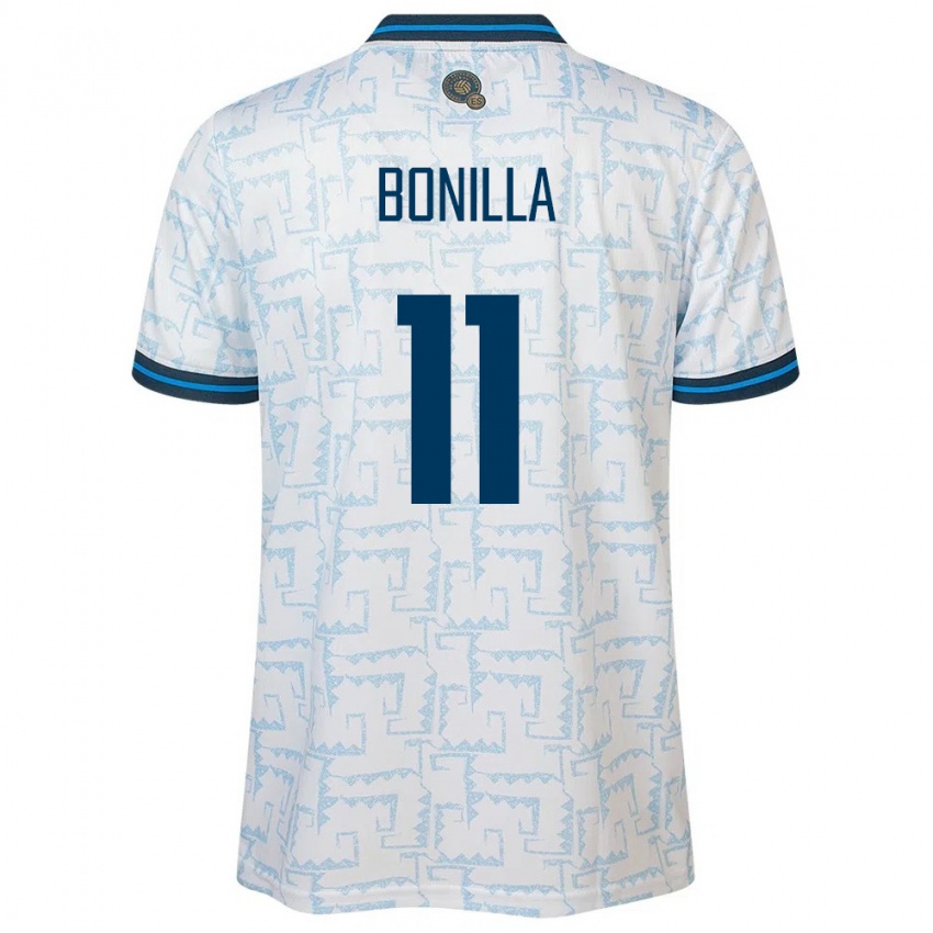 Hombre Camiseta El Salvador Jarell Bonilla #11 Blanco 2ª Equipación 24-26 La Camisa Chile