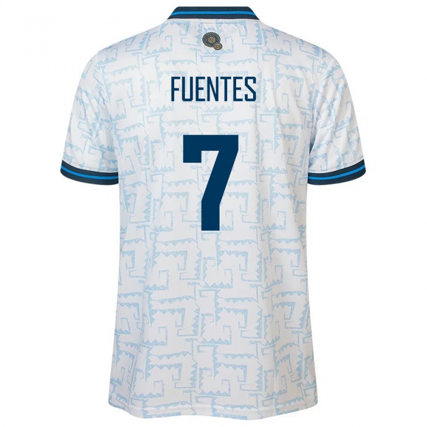 Hombre Camiseta El Salvador Danielle Fuentes #7 Blanco 2ª Equipación 24-26 La Camisa Chile