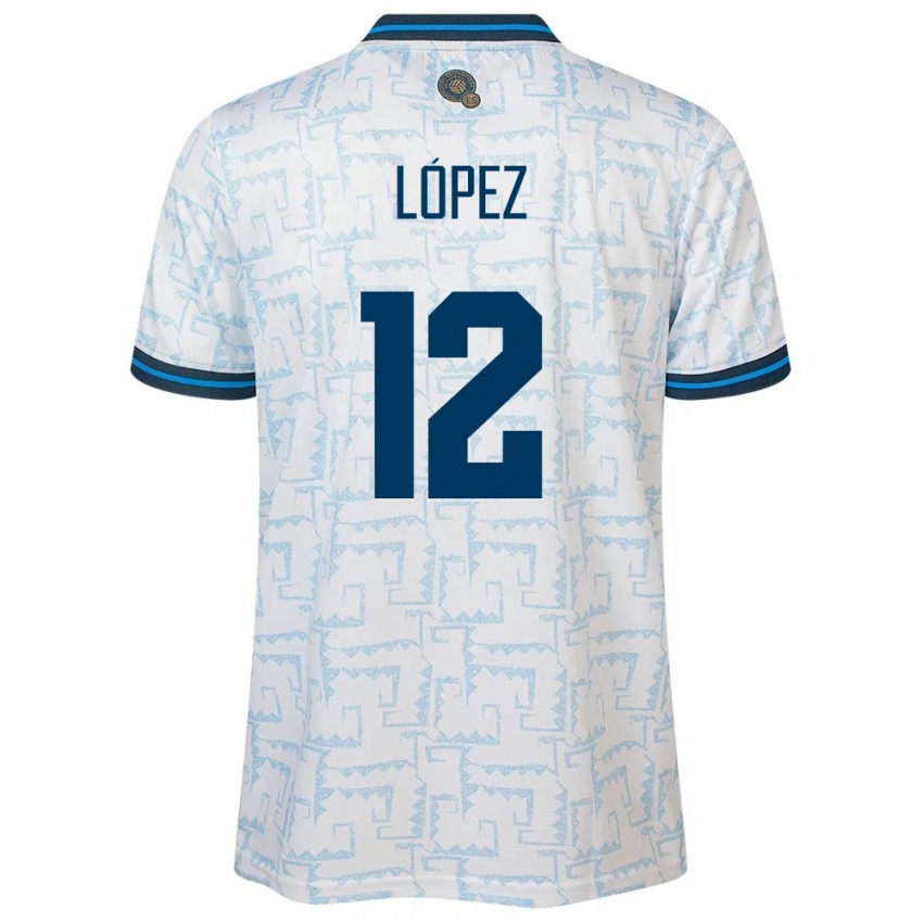 Hombre Camiseta El Salvador Abigaíl López #12 Blanco 2ª Equipación 24-26 La Camisa Chile