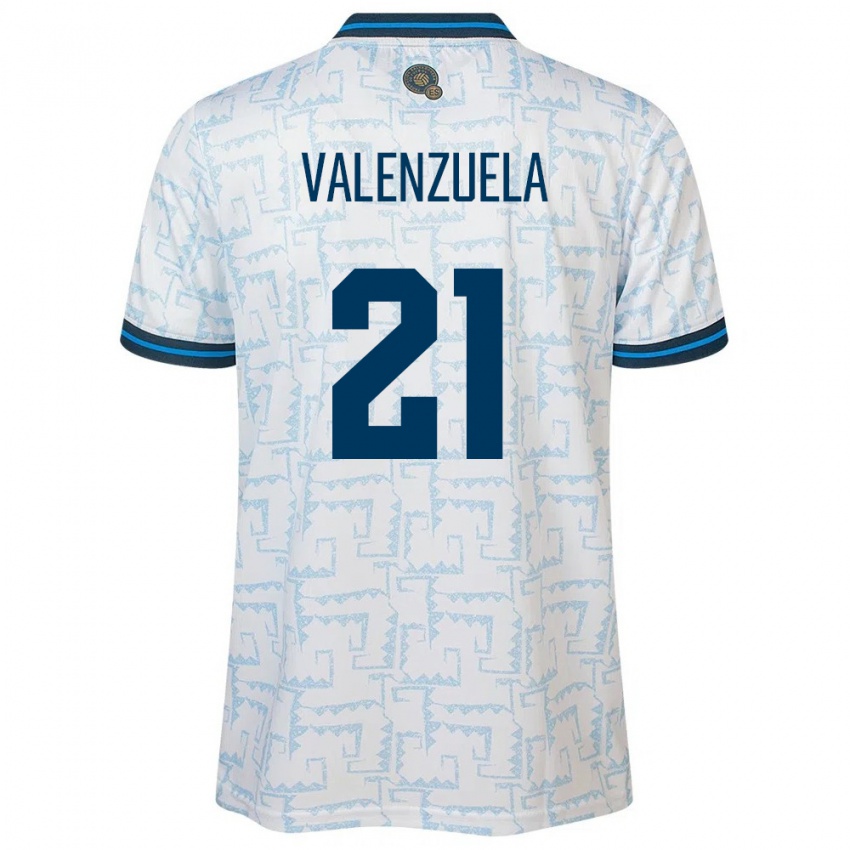 Hombre Camiseta El Salvador Ana Valenzuela #21 Blanco 2ª Equipación 24-26 La Camisa Chile