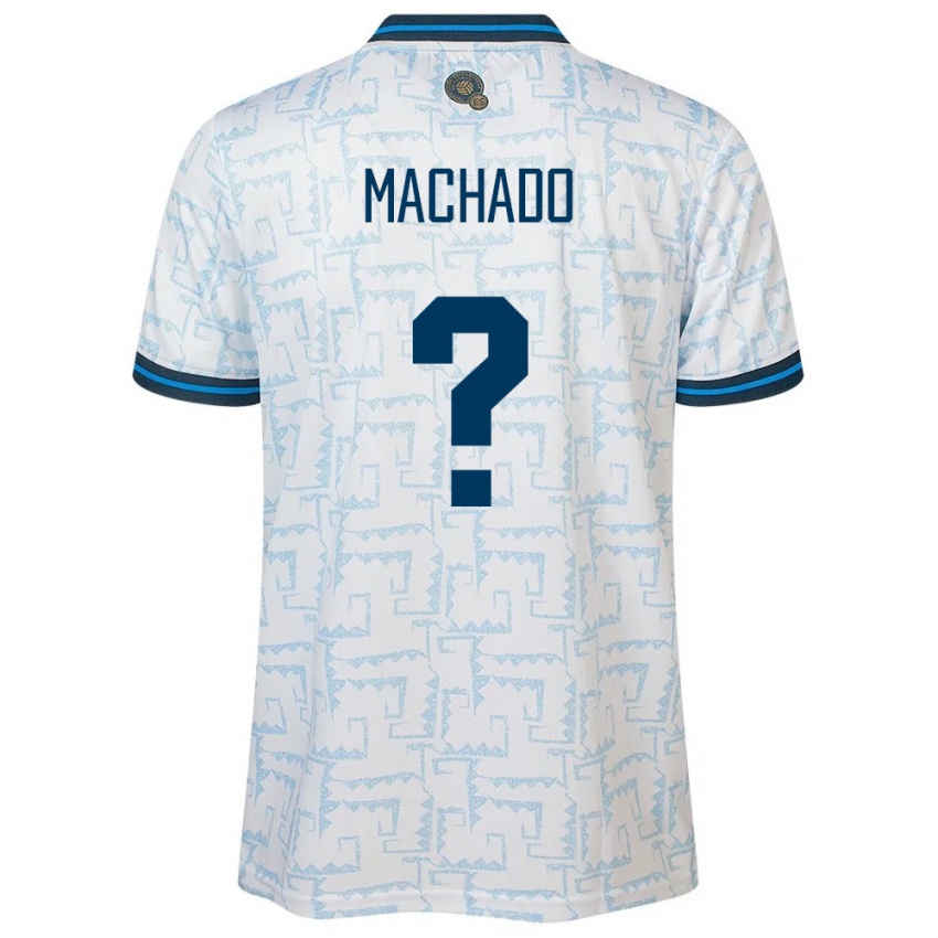 Hombre Camiseta El Salvador Angie Machado #0 Blanco 2ª Equipación 24-26 La Camisa Chile