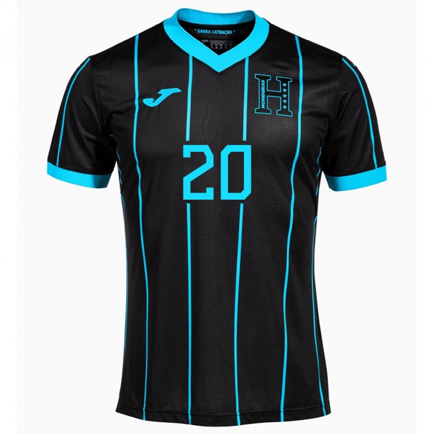 Hombre Camiseta Honduras Alessandro Maldonado #20 Negro 2ª Equipación 24-26 La Camisa Chile