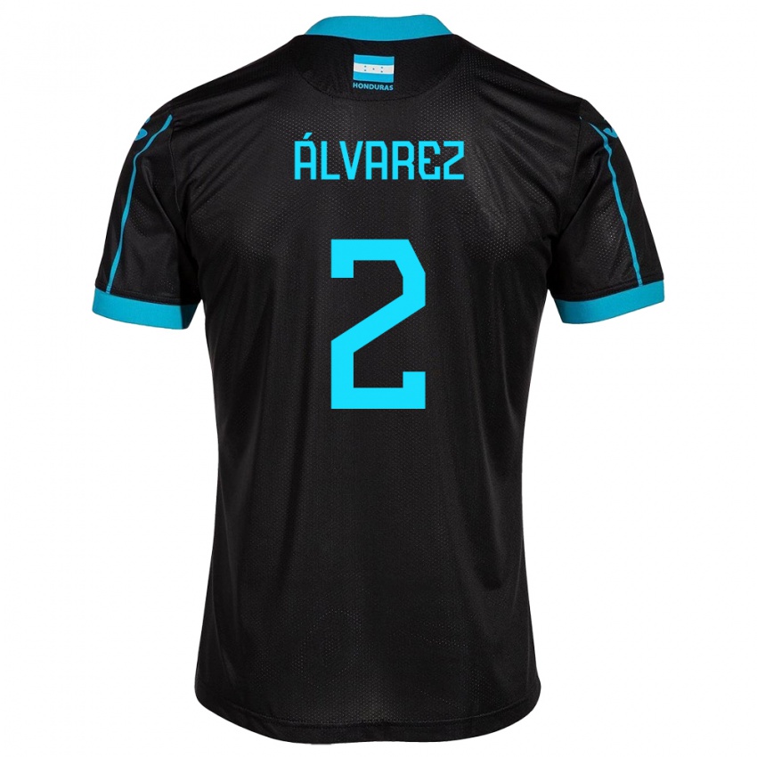 Hombre Camiseta Honduras Kevin Álvarez #2 Negro 2ª Equipación 24-26 La Camisa Chile