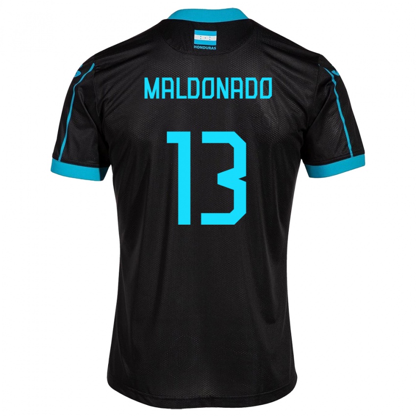 Hombre Camiseta Honduras Edwin Maldonado #13 Negro 2ª Equipación 24-26 La Camisa Chile