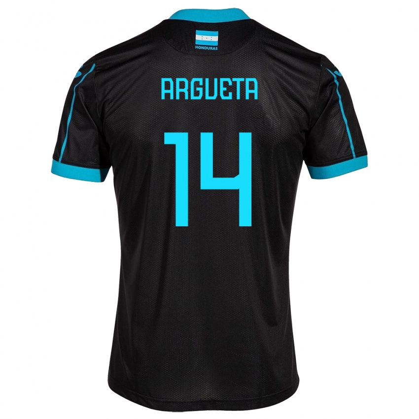 Hombre Camiseta Honduras Carlos Argueta #14 Negro 2ª Equipación 24-26 La Camisa Chile