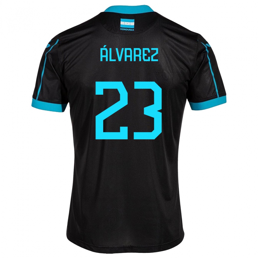 Hombre Camiseta Honduras Jorge Álvarez #23 Negro 2ª Equipación 24-26 La Camisa Chile