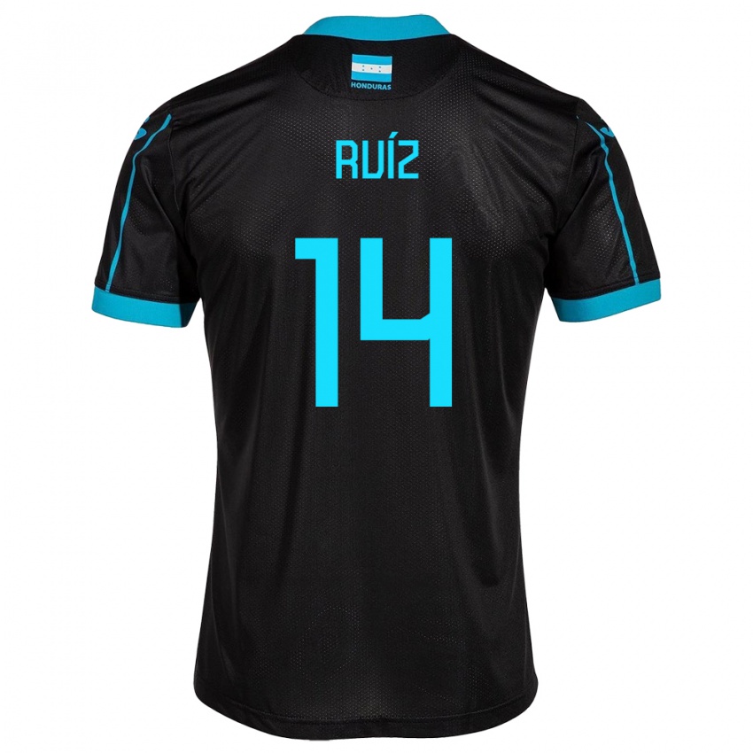 Hombre Camiseta Honduras David Ruíz #14 Negro 2ª Equipación 24-26 La Camisa Chile