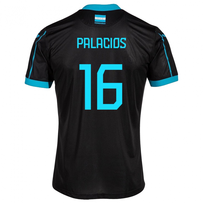 Hombre Camiseta Honduras Danilo Palacios #16 Negro 2ª Equipación 24-26 La Camisa Chile