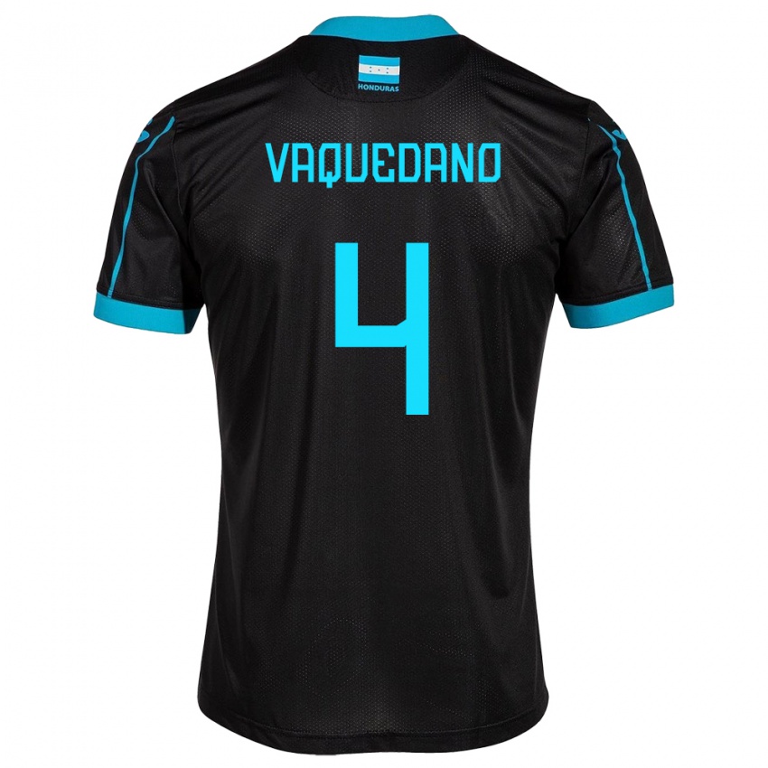 Hombre Camiseta Honduras Brayan Vaquedano #4 Negro 2ª Equipación 24-26 La Camisa Chile