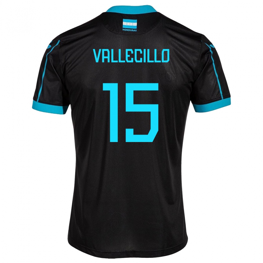 Hombre Camiseta Honduras Eric Vallecillo #15 Negro 2ª Equipación 24-26 La Camisa Chile