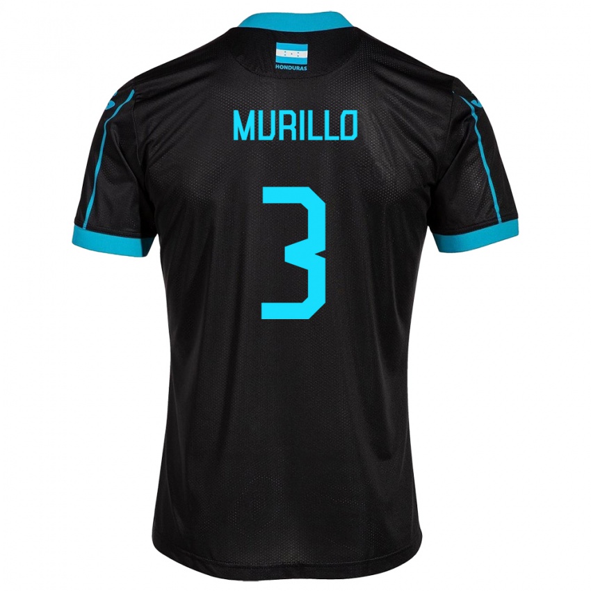 Hombre Camiseta Honduras Bárbara Murillo #3 Negro 2ª Equipación 24-26 La Camisa Chile