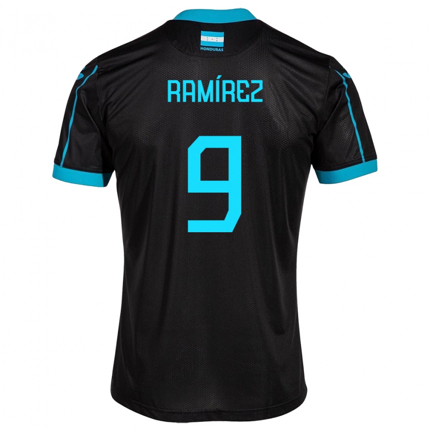 Hombre Camiseta Honduras Truimali Ramírez #9 Negro 2ª Equipación 24-26 La Camisa Chile