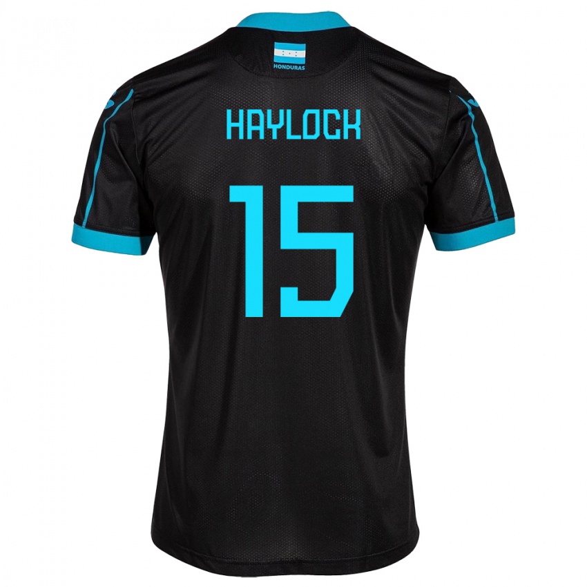 Hombre Camiseta Honduras Kendra Haylock #15 Negro 2ª Equipación 24-26 La Camisa Chile