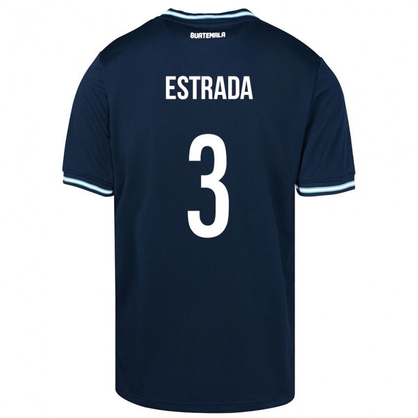 Hombre Camiseta Guatemala Carlos Estrada #3 Azul 2ª Equipación 24-26 La Camisa Chile