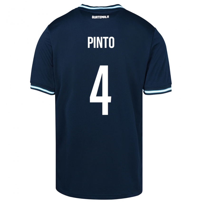 Hombre Camiseta Guatemala José Carlos Pinto #4 Azul 2ª Equipación 24-26 La Camisa Chile