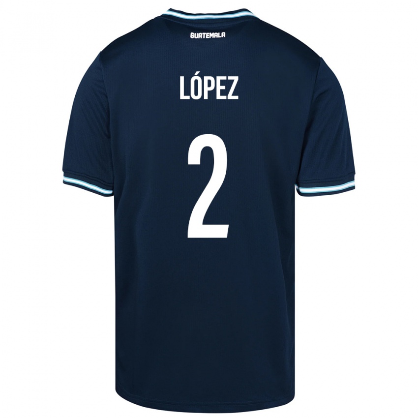 Hombre Camiseta Guatemala Francisco López #2 Azul 2ª Equipación 24-26 La Camisa Chile