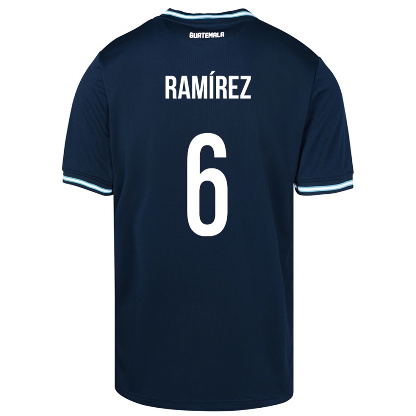 Hombre Camiseta Guatemala Kevin Ramírez #6 Azul 2ª Equipación 24-26 La Camisa Chile