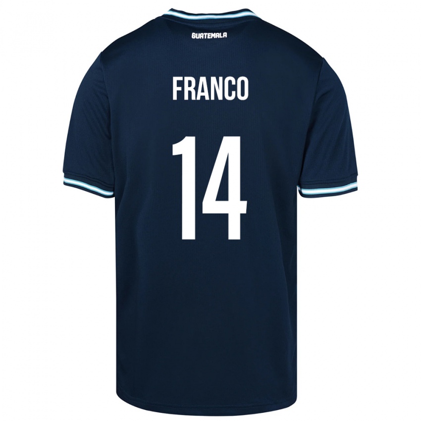 Hombre Camiseta Guatemala Jonathan Franco #14 Azul 2ª Equipación 24-26 La Camisa Chile