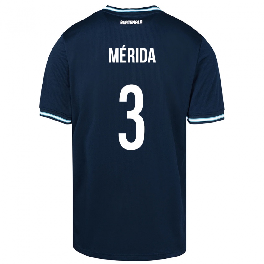 Hombre Camiseta Guatemala Daniel Mérida #3 Azul 2ª Equipación 24-26 La Camisa Chile