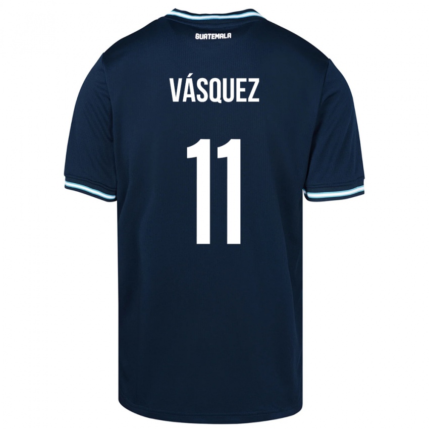 Hombre Camiseta Guatemala Gabino Vásquez #11 Azul 2ª Equipación 24-26 La Camisa Chile