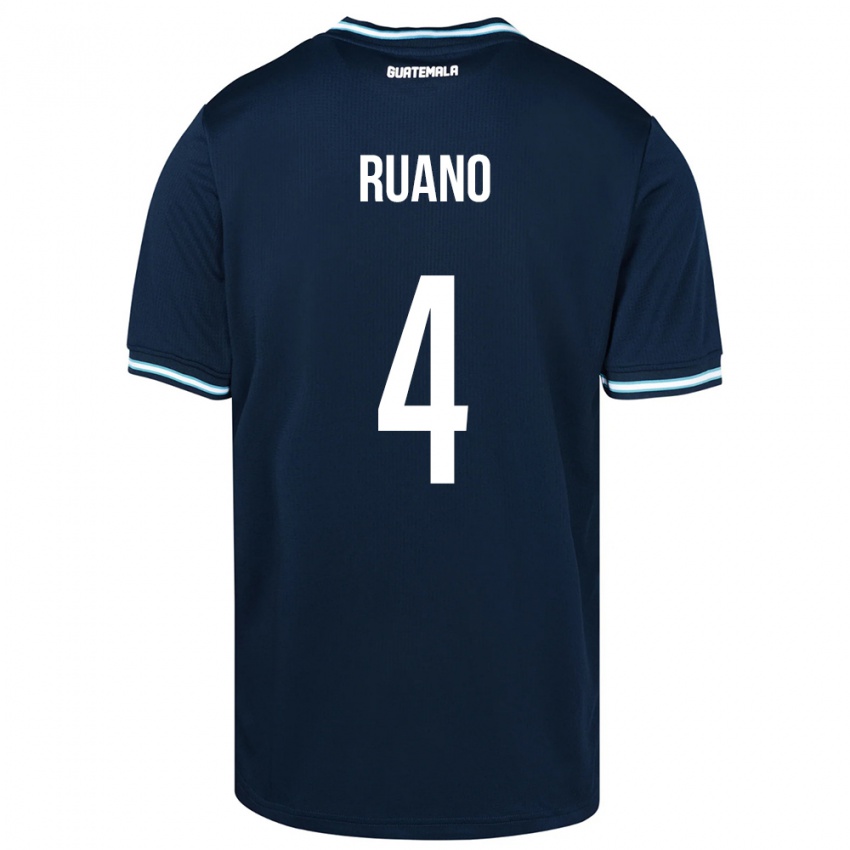 Hombre Camiseta Guatemala Michelle Ruano #4 Azul 2ª Equipación 24-26 La Camisa Chile