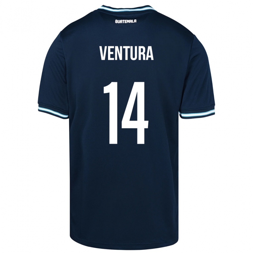 Hombre Camiseta Guatemala Madelyn Ventura #14 Azul 2ª Equipación 24-26 La Camisa Chile