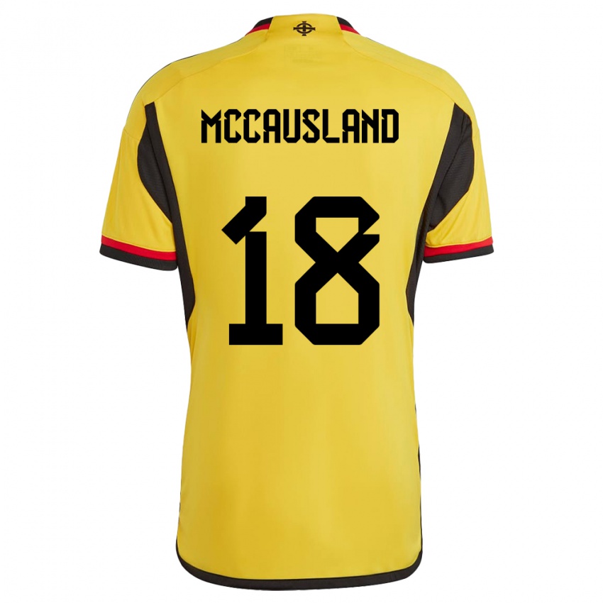 Hombre Camiseta Irlanda Del Norte Ross Mccausland #18 Blanco 2ª Equipación 24-26 La Camisa Chile