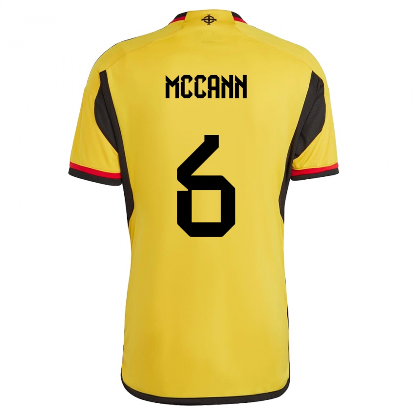 Hombre Camiseta Irlanda Del Norte Charlie Mccann #6 Blanco 2ª Equipación 24-26 La Camisa Chile