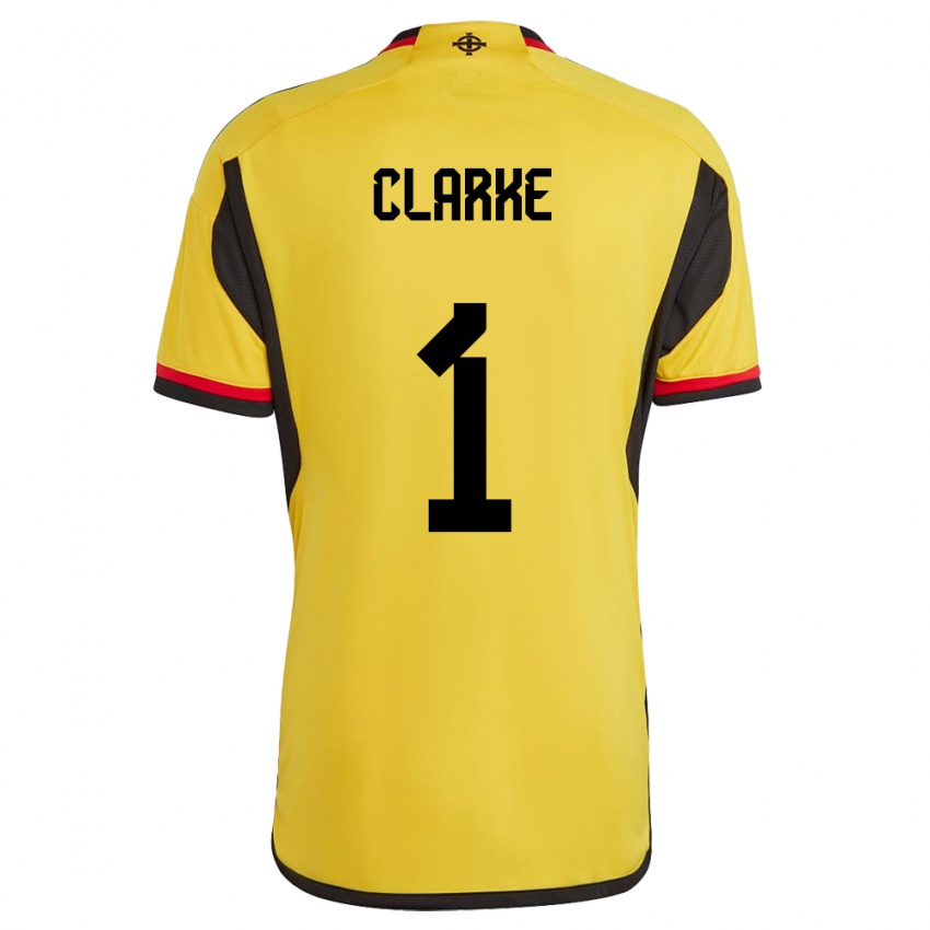 Hombre Camiseta Irlanda Del Norte Josh Clarke #1 Blanco 2ª Equipación 24-26 La Camisa Chile