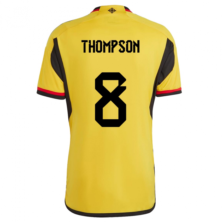 Hombre Camiseta Irlanda Del Norte Joel Thompson #8 Blanco 2ª Equipación 24-26 La Camisa Chile